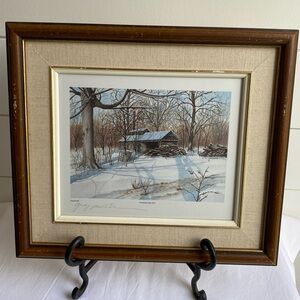 Vintage Greg Pautler " Conestoga Sugar Bush" Wood Framed Landscape Portrait